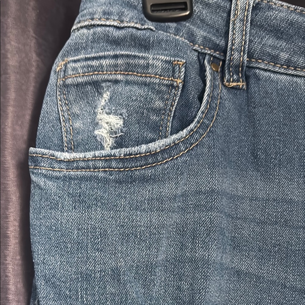 Classic Blue Distressed Ankle Jeans - Picture 8 of 15